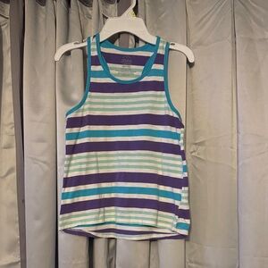 3/$15 Faded Glory Kids Striped Tank Top - Purple, Teal, White